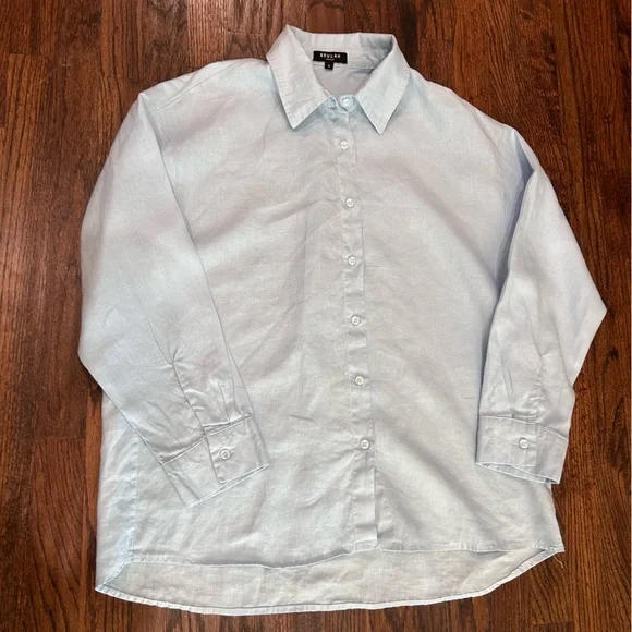 Beulah Womens 2Pc Shirt & Short Set, Blue Size Small - Picture 8 of 16